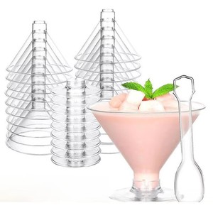 แก้วพลาสติกใสแบบใช้แล้วทิ้ง ขนาด 135 มล. 150 มล. 160 มล. 180 มล. เป็นมิตรกับสิ่งแวดล้อม สำหรับใส่คัสตาร์ด ของหวาน เค้ก พุดดิ้ง เยลลี่ - Product Image 1