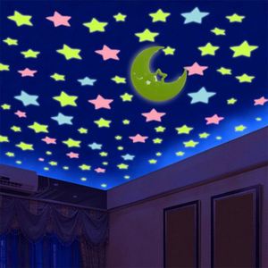 600 PIÈCES/SET Autocollants Muraux Décoratifs Lumineux Étoiles Météores Lune Adhésifs PVC Imprimés UV Finition Brillante USA Mairun Dos sur Dos - Product Image 2