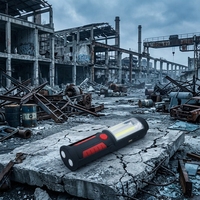 Lampe de travail d'urgence portative en aluminium à 36+5 LED, rechargeable par USB, 1500mAh, support magnétique, lampe de réparation automobile COB, noir/bleu
