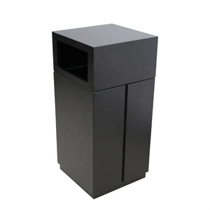 Custom Outdoor Steel Iron Garbage <strong>Trash</strong> Can <strong>Storage</strong> <strong>Outside</strong> Park Metal Rubbish Litter Bin Patio Commercial Recycle Waste Bin - Product Image 1