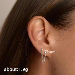 <b>Stud</b> <b>Earrings</b> <b>Chain</b> Star Rhinestone Zinc Alloy Gold Silver Color Fashion Dangle <b>Earrings</b> For Women Jewelry - Product Image 4
