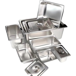 Bandeja de Acero Inoxidable GN de 1/2 Tamaño, Contenedor 201 para Exhibición de Alimentos, Equipo de Servicio de Alimentos para <span class=keywords><strong>Restaurante</strong></span> - Product Image 1