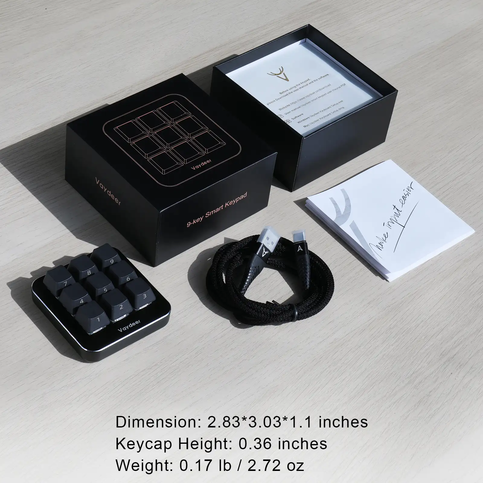נייד מקלדת מחשב מיני ביד אחת קטן חכם סטודיו מכאני Wired משחקי מקלדת עם 9 באופן מלא לתכנות מפתחות