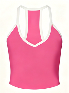 SWEET BABE Camiseta sin mangas con cuello en V de color liso para mujer, estilo deportivo, longitud regular - Product Image 4