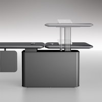 Bureau de direction intelligent pour PDG, bureau de direction réglable en hauteur, table de direction en bois de qualité E0 avec charge sans fil