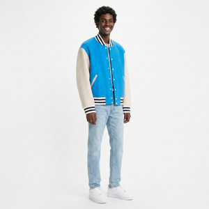Blouson Bomber Décontracté Homme en Gros, Veste Zippée Style Universitaire à Manches Longues, Vêtement de Sport Tendance, Logo Personnalisé, Streetwear Style Baseball - Product Image 1
