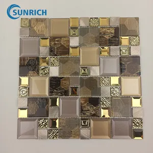 Wholesale and customized high -end glass stone metal mosaic tiles are smooth surface