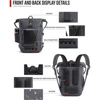 Sac à dos étanche à enroulement de grande capacité 35L en bâche PVC 500D, système MOLLE, pour camping, moto et activités de plein air
