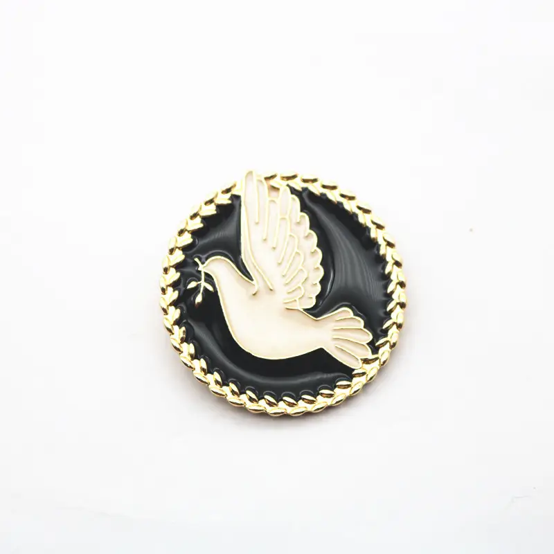 Hete Verkoop 2 Kleur Vrede Duif Broche Pin Custom Emaille Duif Broche Voor Mannen & Vrouwen Mode Sieraden Ontwerper Broche Cadeau
