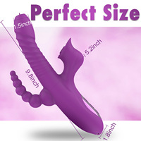 5-in-1 Kaninchen-Massagegerät mit Heizfunktion für Frauen, Zungensaugen, Klopfen, Klitoris-, G-Punkt- und Analstimulation, Sexspielzeug, Dildo