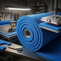 Feuille de mousse de silicone à cellules ouvertes bleue, densité 200, épaisseur 6 mm, rouleau d'éponge isolante thermique pour table à repasser et presse à chaud