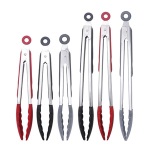 7 9 12 Inch Stainless Steel Plastic Silicone Salad Bread Cooking Food <strong>Serving</strong> <strong>Tongs</strong> - Product Image 2