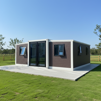 Maison conteneur extérieure mobile et extensible multifonctionnelle en acier, design moderne, préfabriquée, modulaire, 2 chambres, 40 pieds, 20 pieds, livraison rapide