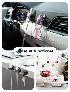 LISEN - Juego de 6 Clips Magnéticos para Cables, Organizador de Cables Giratorio, Adhesivo, para Cables de Carga y Datos en Escritorio y Tablero de Auto - Product Image 6