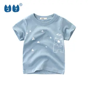 저렴한 도매 인쇄 Tshirt 100% 코튼 제조 독특한 어린이 옷