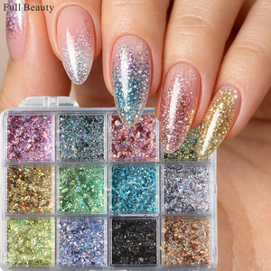 12 Grids Holographic <b>Nail</b> <b>Glitter</b> Flakes Set Laser Shard Sequins DIY <b>Nail</b> Art Decoration Accessories <b>For</b> Manicure Wholesale - Product Image 2
