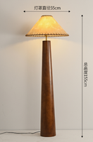 Nordique De Luxe Villa Salon Tissu Antique En Laiton Debout Lumière Canapé Chambre Métal Cuivre LED Lampadaires