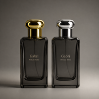 Flacons de parfum à sertir 30ml 50ml, flacon de parfum carré en verre noir personnalisé 100ml, flacon de parfum de luxe vide et emballage avec boîte