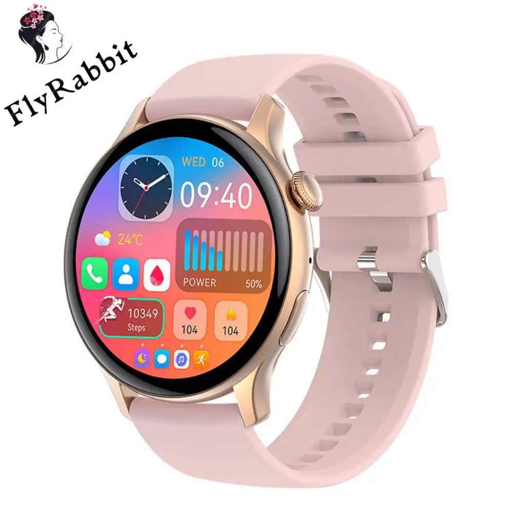 Flyrabbit HK85 nuovo orologio intelligente AMOLED donne sempre in mostra Bluetooth chiamata AI voce IP68 impermeabile Fitness Tracker Smartwatch