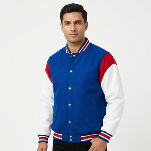Chaqueta Universitaria Personalizada con Logotipo para Hombre, Chaqueta Letterman de Talla Grande para Invierno y Uso Diario, Material de Lana y Lona - Product Image 1