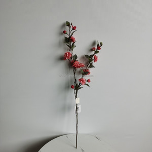 Fleur artificielle réaliste à tige unique, 15 têtes, Camélia Rose Pink Victory, Lys de jade, Racine de mandragore, Fleur de thé de montagne, 90 cm, Noël - Product Image 1