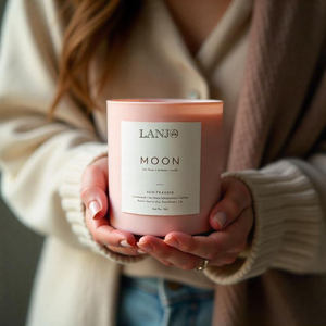 LANJO Custom Logo Organic Soy Wax Round Glass Jar Aromatherapy <b>Scented</b> Candle for Home Fragrance - Product Image 6