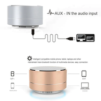 Mini haut-parleur Bluetooth portable en métal, haut-parleur sans fil avec lumière LED RGB, son stéréo, haut-parleur d'extérieur avec micro, carte TF, radio FM