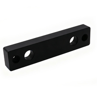 Placa de Montaje de Aluminio Personalizada, Mecanizada por CNC, Anodizada en Negro, Placa de Conexión Mecánica para Ensamblaje de Equipos