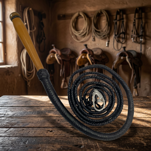 Ensemble d'entraînement pour chevaux en cuir BLUHORSE avec poignée en bois, outil équestre durable pour l'équitation et l'utilisation en écurie, meilleur prix - Product Image 3