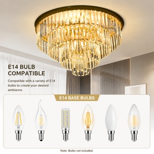 Lustre moderne pour salon, hôtel, décoration, grande suspension en cristal, luminaire de plafond à montage en surface - Product Image 3