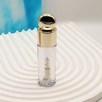 Tube de gloss à lèvres en plastique transparent personnalisé de 4 ml avec logo, emballage cosmétique