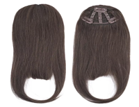 Frange droite naturelle à clipser en cheveux humains européens 100 % Remy pour femmes, idéale pour le coiffage quotidien