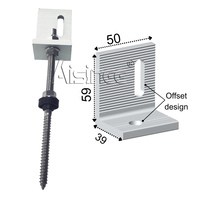 ART SIGN Solar Hanger Bolt dengan Bracket L-Feet Sekrup Berulir Ganda Sistem Pemasangan Panel Surya di Atap untuk Atap Logam & Genteng