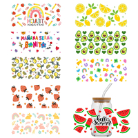 Autocollant de transfert UV DTF pour gobelet 16oz, motifs mignons (Bébé Vache, Chien, Maman, Citations sur le vin), Prêt à expédier en 48H, Profit King, Lot mixte en gros