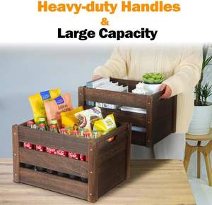 <span class=keywords><strong>Caisse</strong></span> <span class=keywords><strong>en</strong></span> bois rustique faite à la main avec poignées Grandes caisses <span class=keywords><strong>en</strong></span> bois durables pour boîte <span class=keywords><strong>en</strong></span> bois d'affichage - Product Image 4