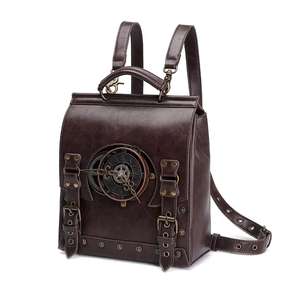 Sac à main pour ordinateur portable en cuir PU de style industriel vintage steampunk, style gothique médiéval, décoration d'Halloween, sérigraphie - Product Image 1