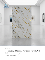 Panneau PVC Marbre Gaufré Moderne Sur Mesure, Étanche, Antidérapant, Installation Facile, pour Salle de Bain, Mur Intérieur et Divertissement