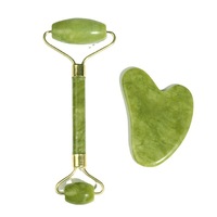 Bâton de massage double tête en jade pour lifting facial, planche Gua Sha en corne de Xiuyu, rouleau portable pour le corps et les yeux, 100% naturel, usage commercial