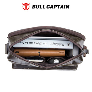 Bolso Mensajero BULL CAPTAIN para Hombre, de Cuero Genuino de Primera Capa, Clásico, para Negocios, Bandolera, para el Trabajo y Uso Diario - Product Image 4