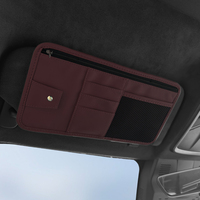 <strong>Top</strong> Quality Pvc Leather Car Sun Visor Storage Organizer Built in Sunglass <strong>Clip</strong> Mesh Coin Pouch Customizable Durable Material