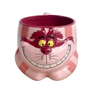 Tazas de cerámica 3d de gato de Cheshire, taza de café Rosa personalizable, gran oferta