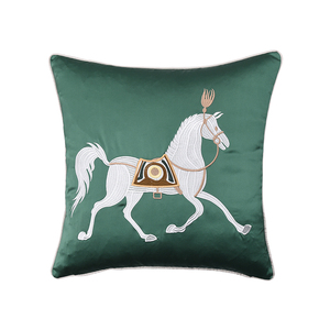 Stickerei Pferd Tier Satin Kissen bezug für Sofa // Luxus Nordic Decoration Tree Throw Kissen bezug für Home Decoration - Product Image 4