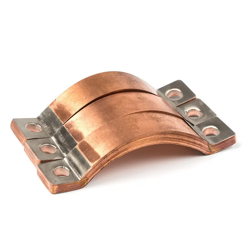OEM Pure Copper Busbar Braided Connector Battery Bus Bar Copper Flexible Copper Busbar For Lithium Batteries
