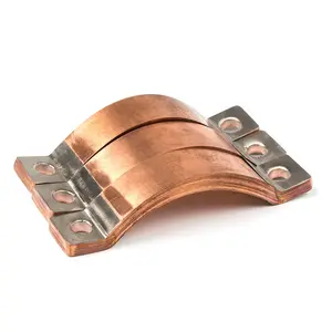 Barra colectora de cobre puro OEM, conector trenzado, barra colectora de batería, barra colectora de cobre flexible de cobre para baterías de litio