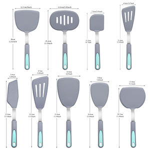 हल्के ग्रे सिलिकॉन स्पूटुला सेट गैर-स्टिक फ्लिप टर्नर गर्मी प्रतिरोधी डिशवॉशर सुरक्षित घर रसोई के बर्तन बेकिंग पेस्ट्री उपकरण - Product Image 2