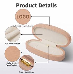 High Quality Wooden <b>Ring</b> <b>Box</b> Engraving LOGO Pendant Necklace Bracelet Earring Bangle <b>Box</b> Packaging - Product Image 5