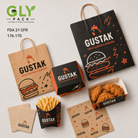 Ensemble d'emballages personnalisés pour la restauration rapide à emporter, boîtes pour poulet frit, hamburgers, frites, sacs en papier, emballage de qualité alimentaire OEM