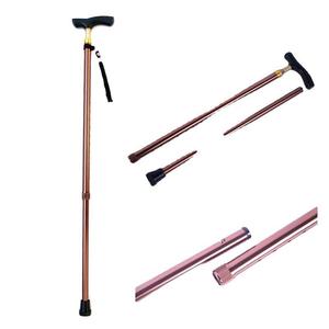 Bâton de marche télescopique en alliage d'aluminium KS, hauteur réglable, antidérapant, pour personnes âgées, utilisation en extérieur - Product Image 1