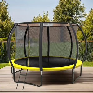 Trampoline rond robuste Zoshine avec support supérieur en fibre <span class=keywords><strong>de</strong></span> verre, filet <span class=keywords><strong>de</strong></span> sécurité intégré, taille pleine grandeur - Product Image 3