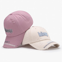 Elegante Gorra de Béisbol Unisex con Letras Bordadas en 3D, Estilo Desgastado, Transpirable y Lavada